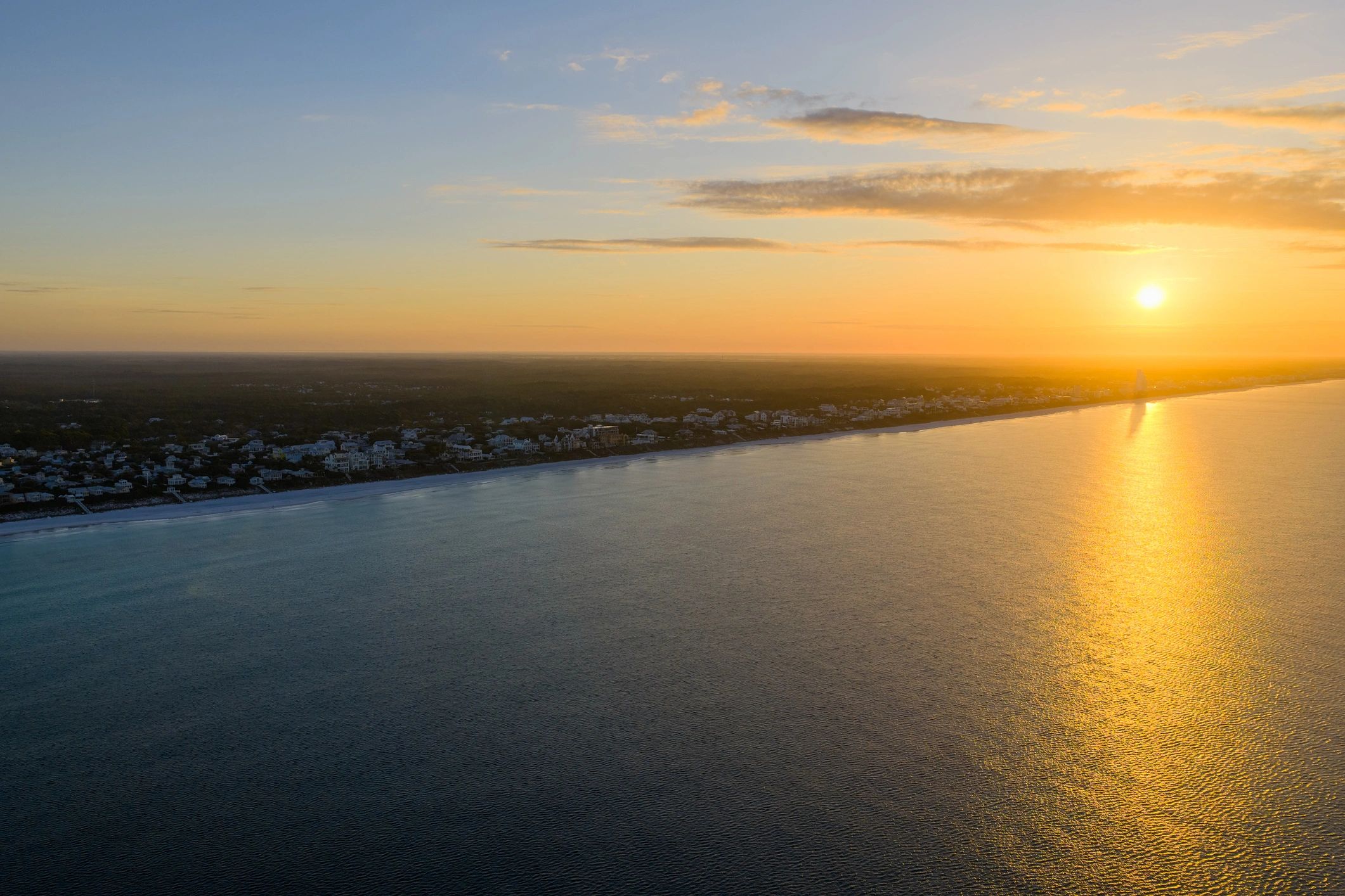 Florida Gulf Coast beach aerial view