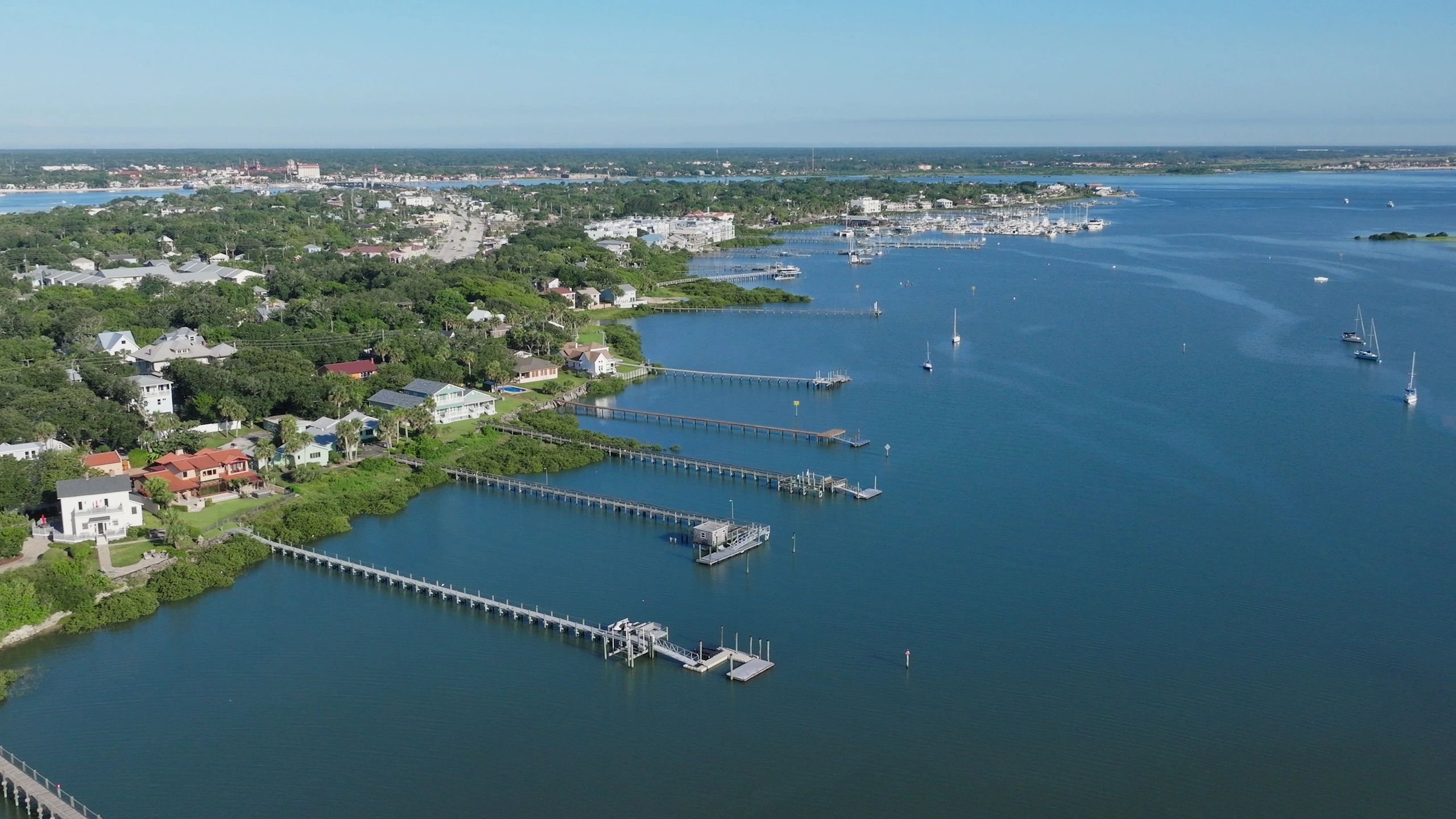 Florida marina with boats along the waterfront